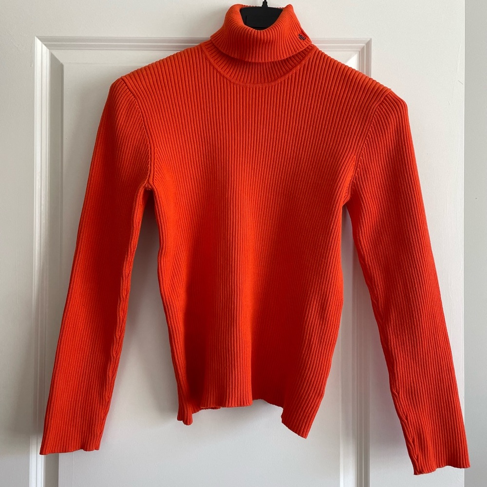 Lauren Ralph Lauren ribbed cotton turtleneck — size L